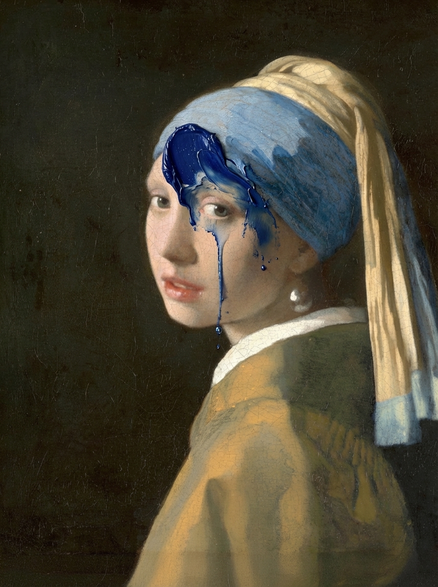 Blauwe verfstreek